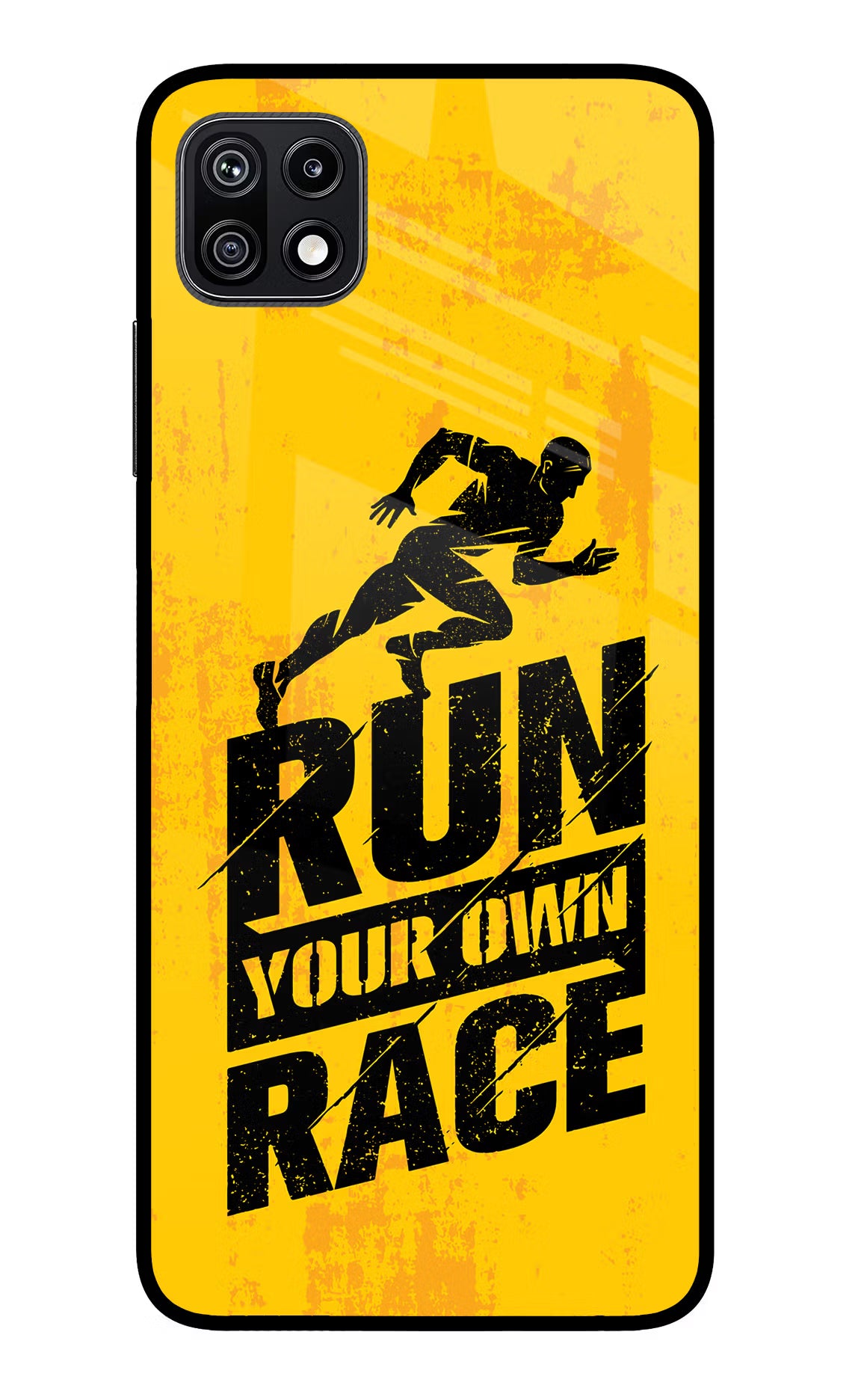 Run Your Own Race Samsung F42 5G Glass Case Back Cover by Casekaro