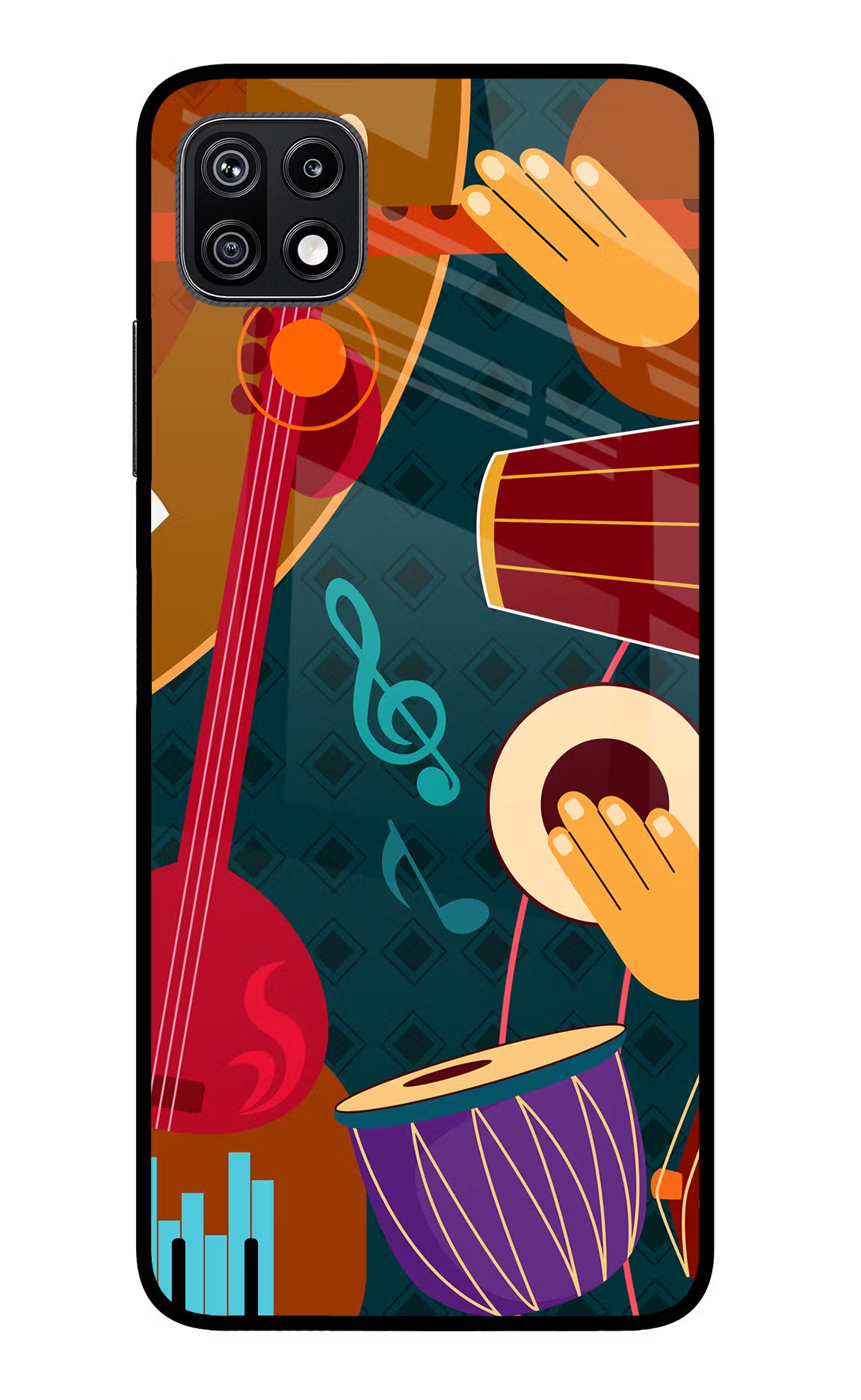 Music Instrument Samsung F42 5G Glass Case Back Cover by Casekaro