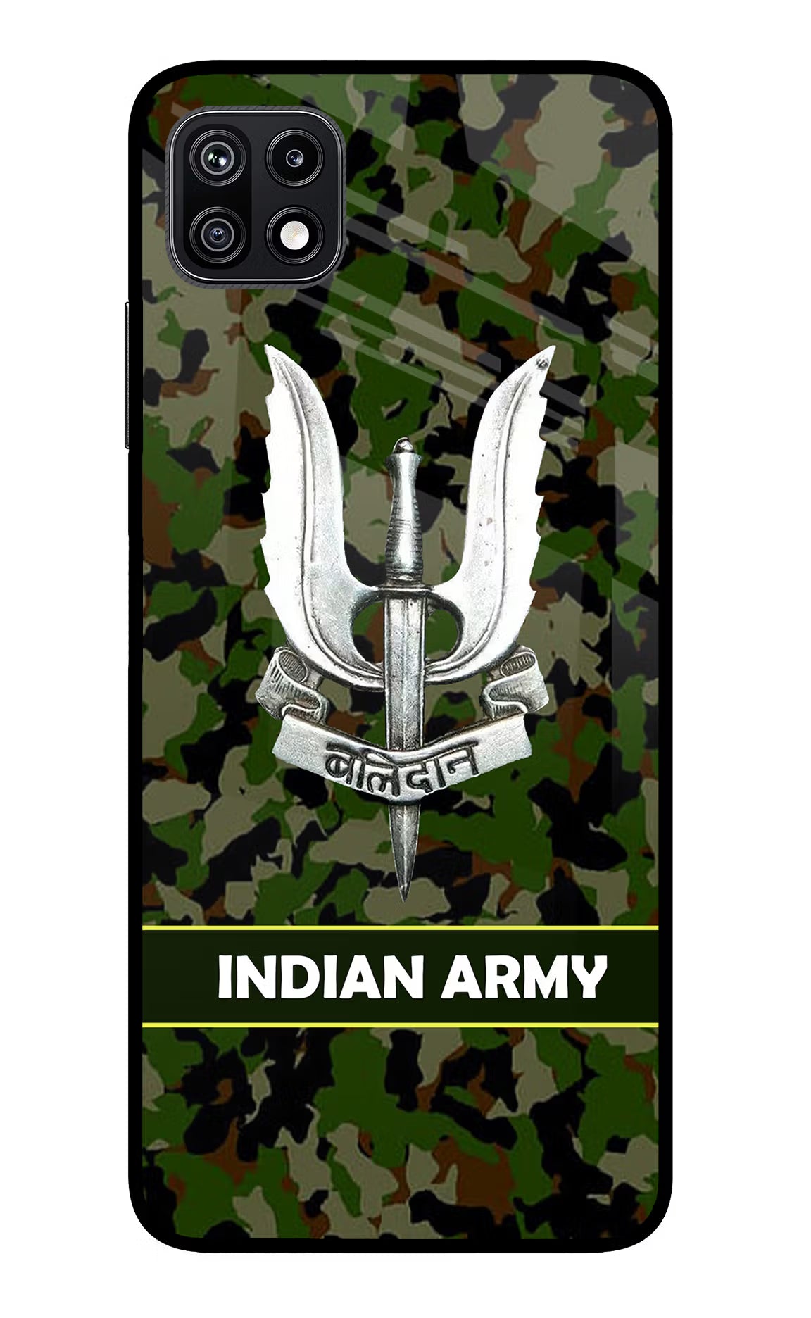 Balidan Indian Logo Samsung F42 5G Glass Case Back Cover by Casekaro