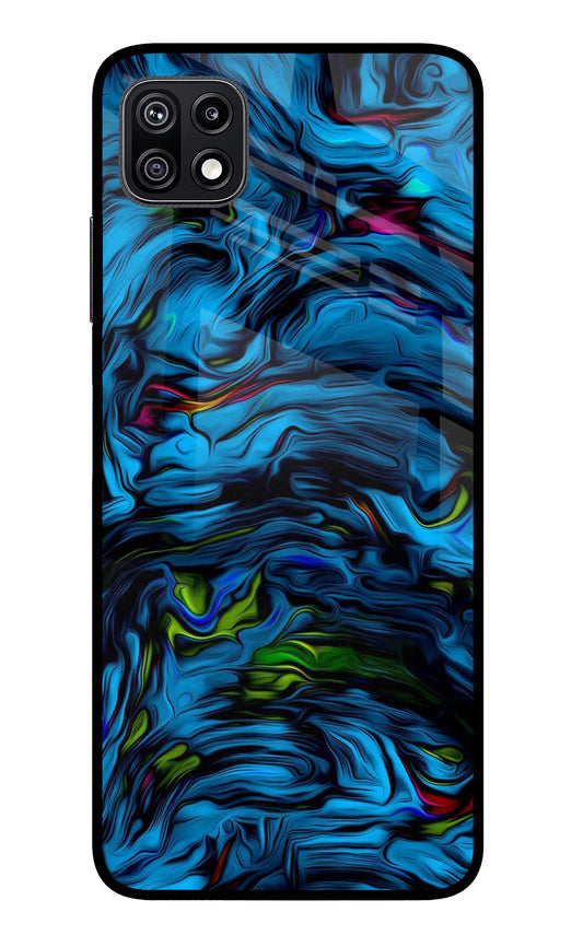 Dark Blue Abstract Samsung F42 5G Glass Case