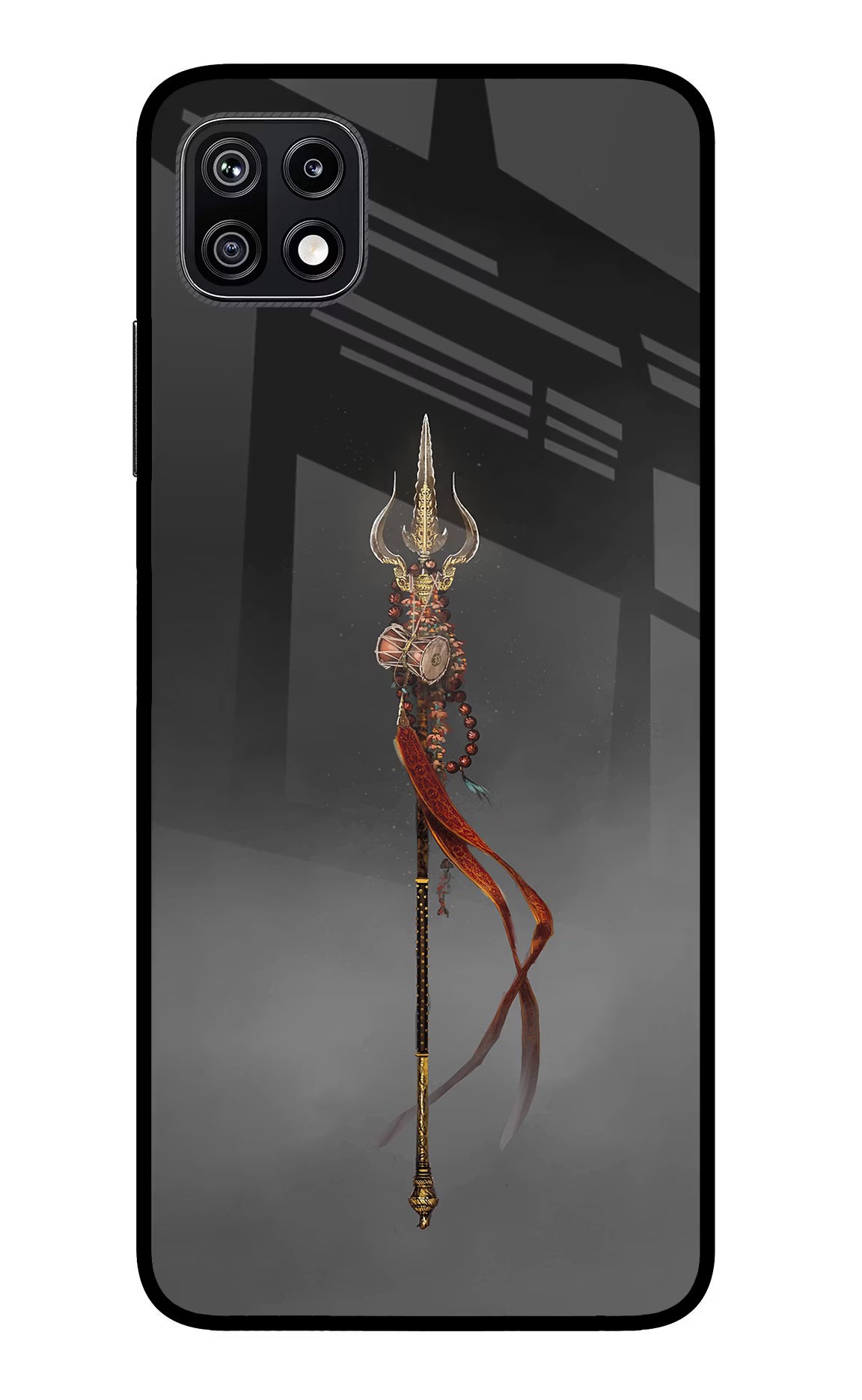 Shiv Trishul Samsung F42 5G Glass Case Back Cover by Casekaro