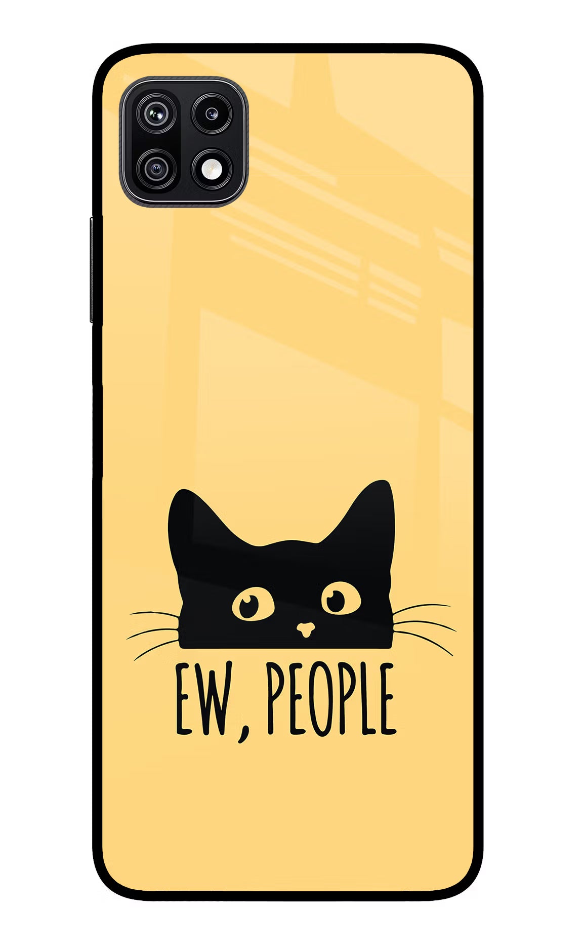 Ew People Catitude Samsung F42 5G Glass Case Back Cover by Casekaro
