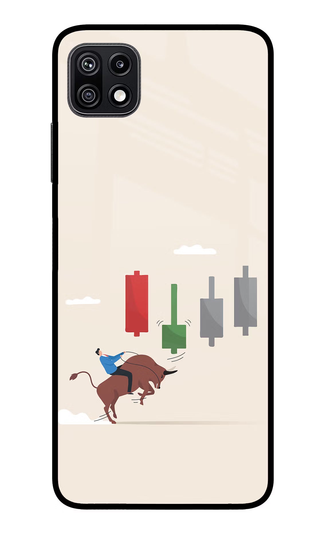 Bull Trading Momentum Samsung F42 5G Glass Case Back Cover by Casekaro