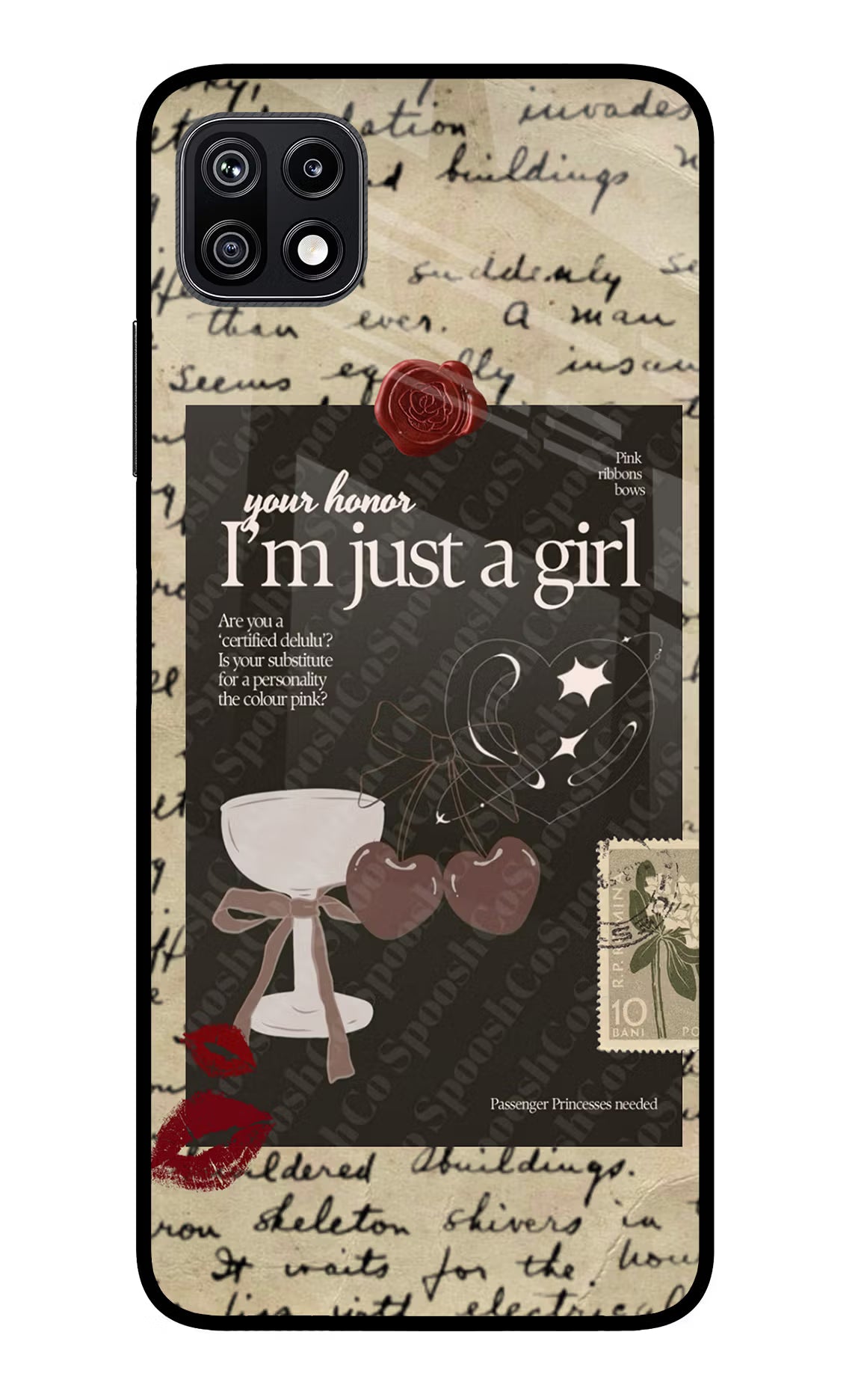 I am just a girl Samsung F42 5G Glass Case Back Cover by Casekaro