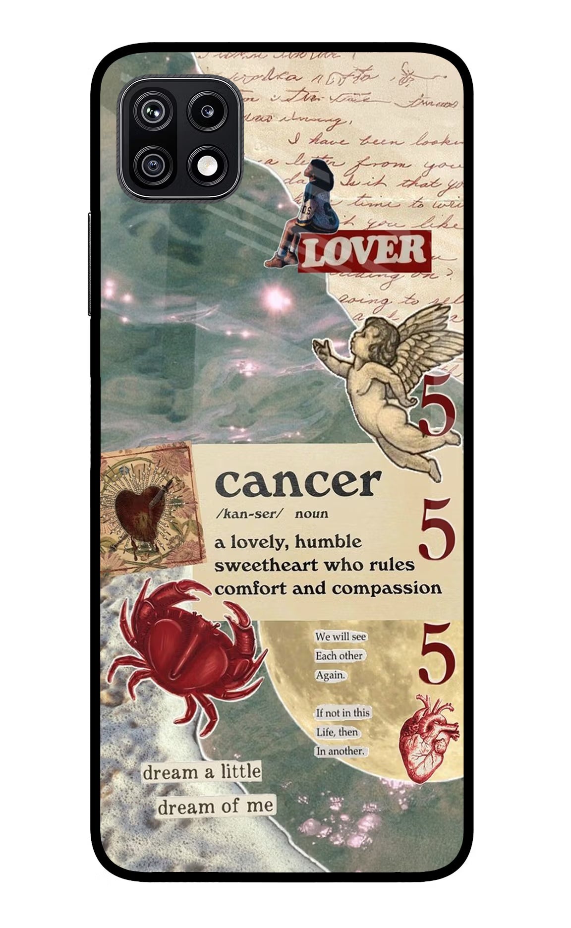 Cancer Zodiac Samsung F42 5G Glass Case Back Cover by Casekaro