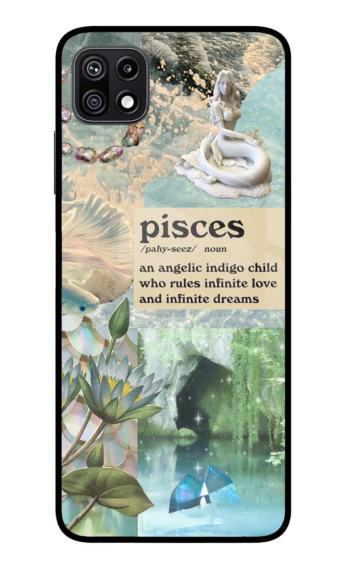 Pisces Zodiac Samsung F42 5G Glass Case Back Cover by Casekaro