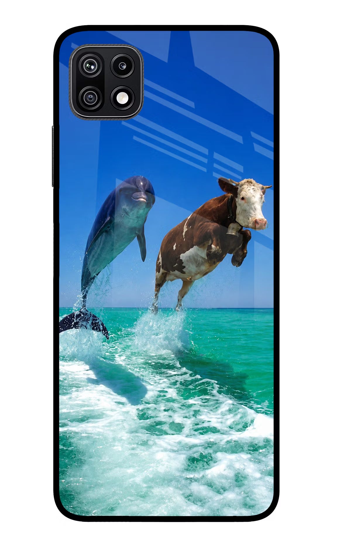 Dolphin vs Cow Samsung F42 5G Glass Case