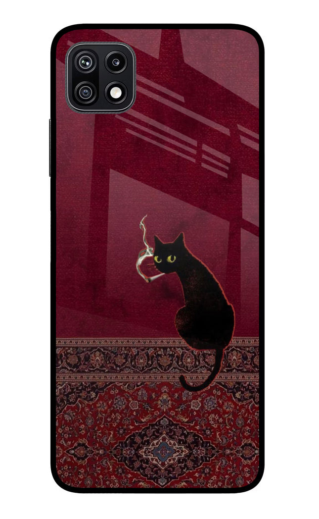 Midnight Cat Samsung F42 5G Glass Case