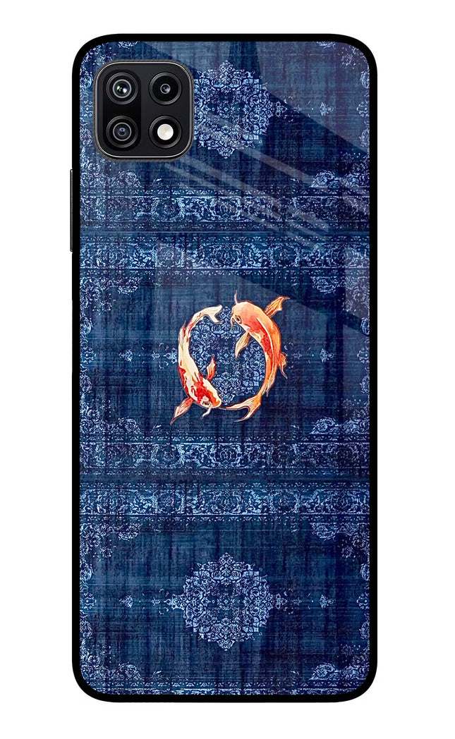 Koi Blue Samsung F42 5G Glass Case
