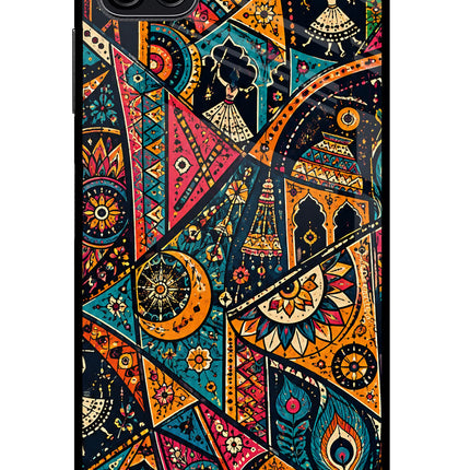 Folk Print Samsung F42 5G Glass Case