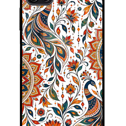 White Mayura Samsung F42 5G Glass Case
