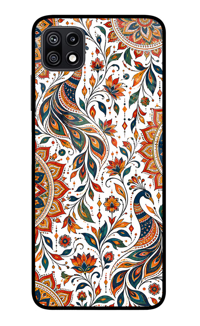 White Mayura Samsung F42 5G Glass Case