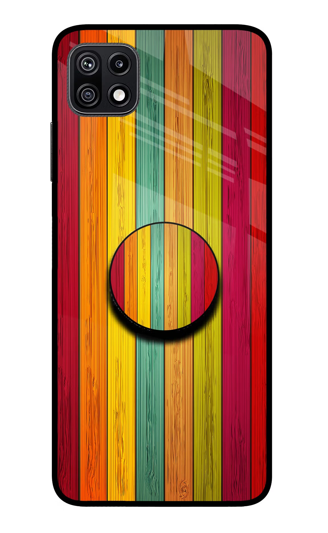 Multicolor Wooden Samsung F42 5G Pop Case by Casekaro