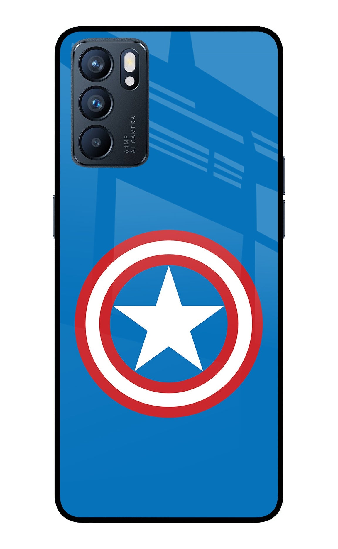 Captain America Logo Oppo Reno6 5G Glass Case