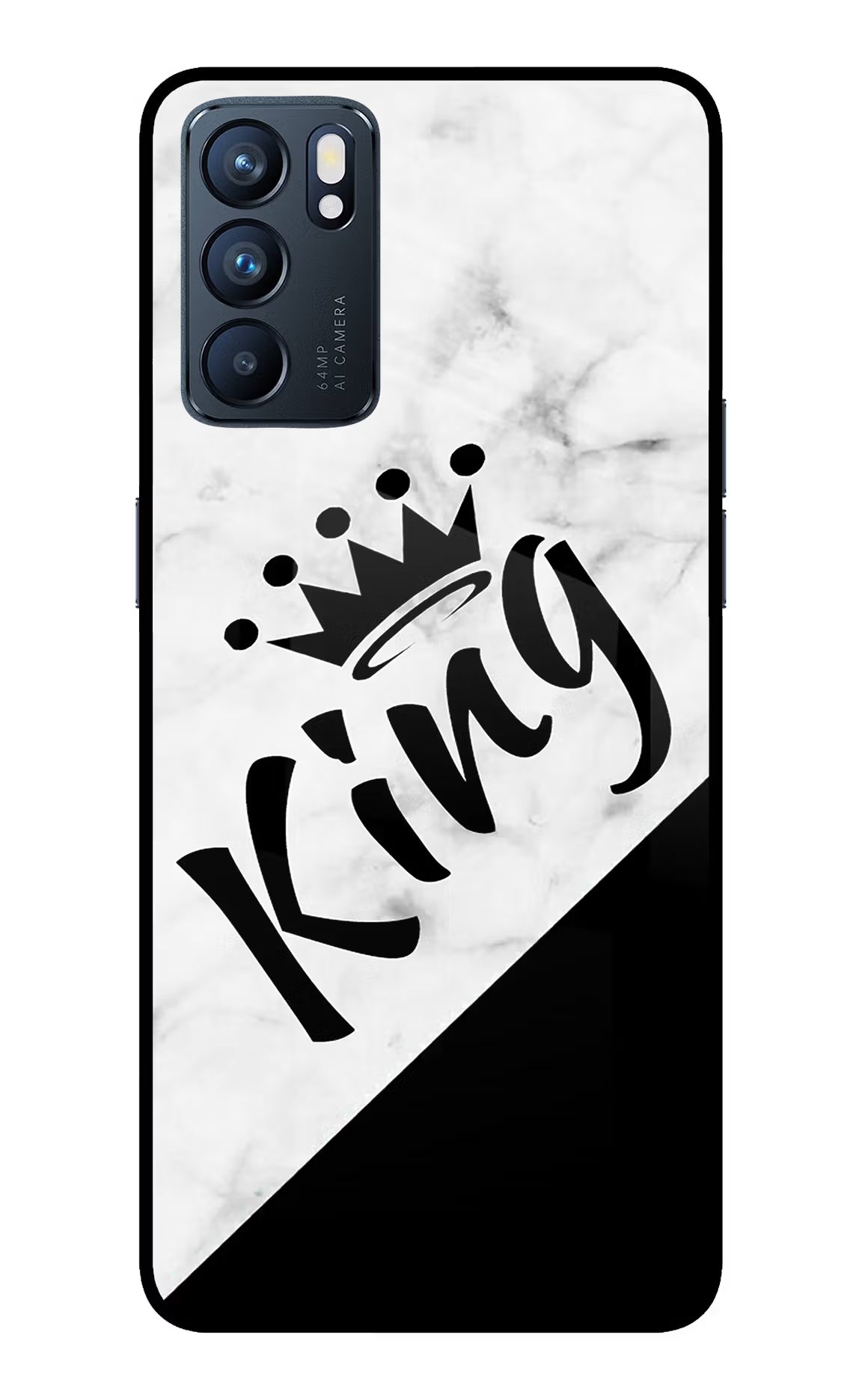 King Oppo Reno6 5G Glass Case Back Cover by Casekaro