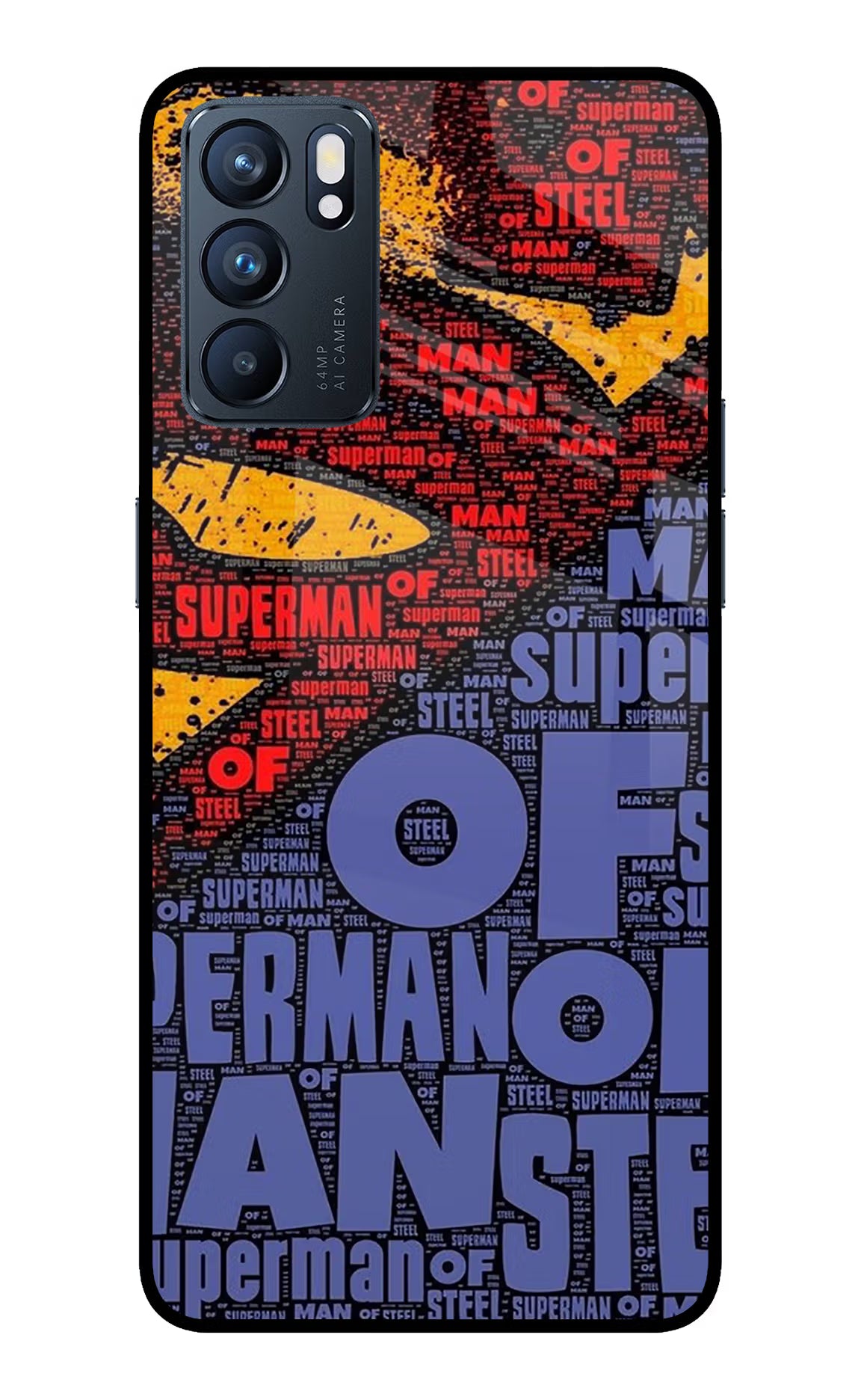 Superman Oppo Reno6 5G Glass Case Back Cover by Casekaro