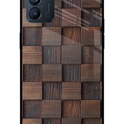 Wooden Cube Design Oppo Reno6 5G Glass Case Back Cover by Casekaro
