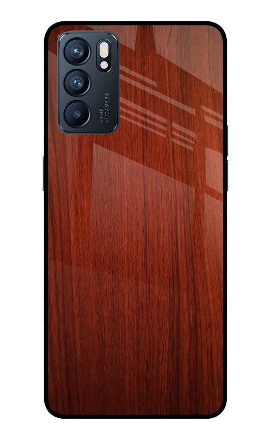 Wooden Plain Pattern Oppo Reno6 5G Glass Case