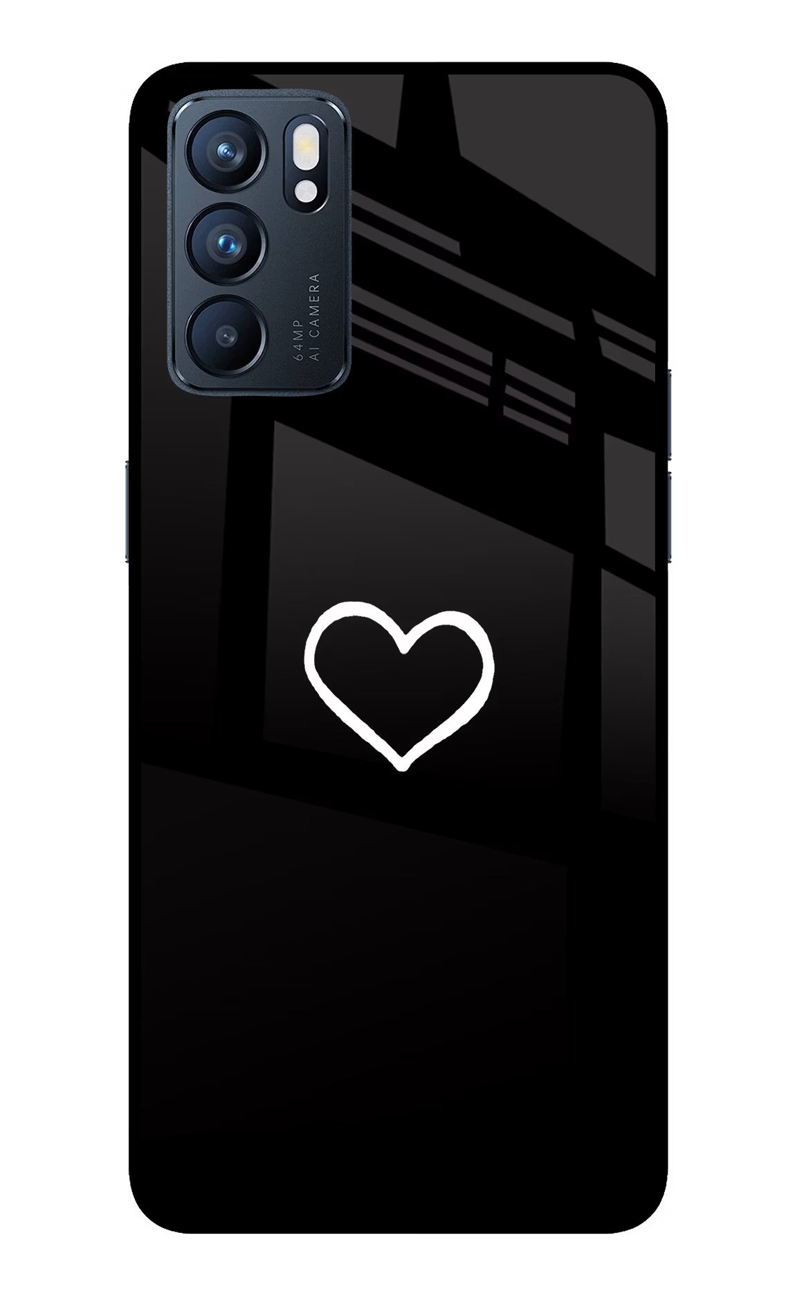 Heart Oppo Reno6 5G Glass Case Back Cover by Casekaro