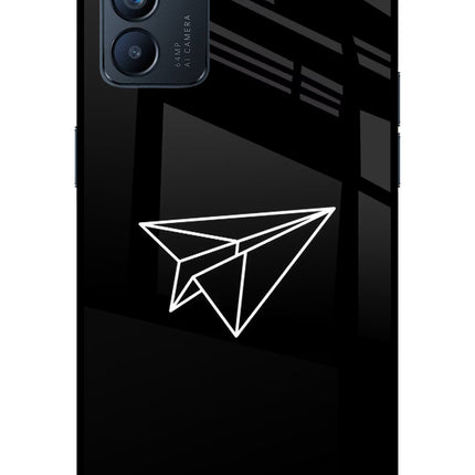 Paper Plane White Oppo Reno6 5G Glass Case Back Cover by Casekaro