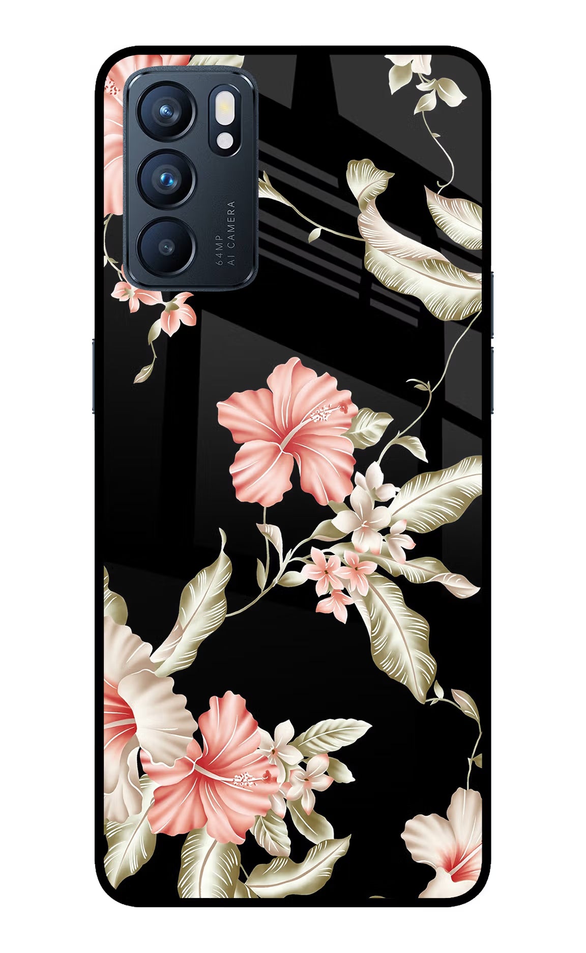 Flowers Oppo Reno6 5G Glass Case Back Cover by Casekaro