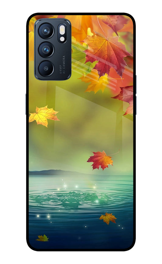 Flowers Oppo Reno6 5G Glass Case