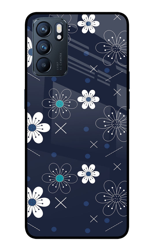 Flowers Oppo Reno6 5G Glass Case