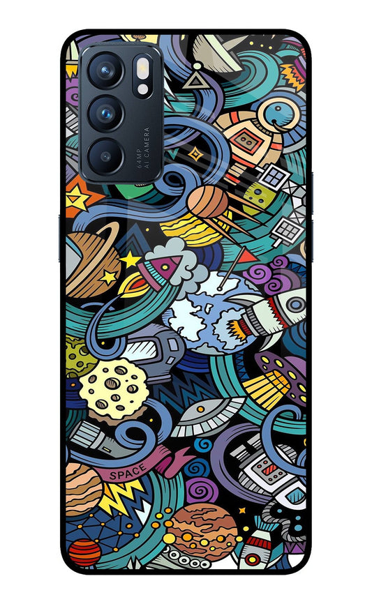 Space Abstract Oppo Reno6 5G Glass Case