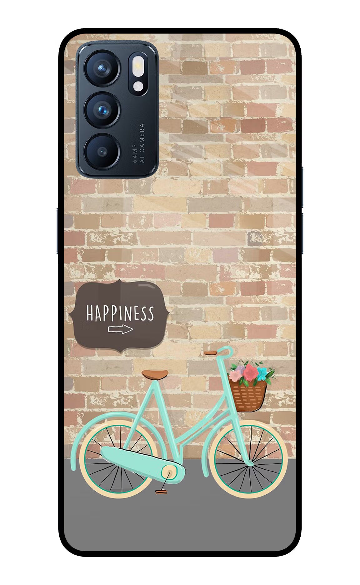 Happiness Artwork Oppo Reno6 5G Glass Case Back Cover by Casekaro