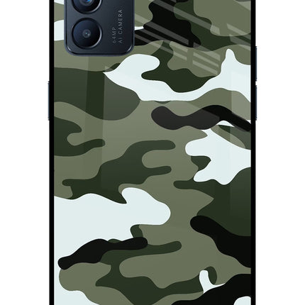 Camouflage Oppo Reno6 5G Glass Case Back Cover by Casekaro