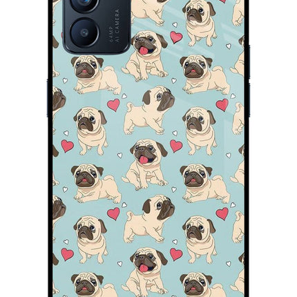 Pug Dog Oppo Reno6 5G Glass Case Back Cover by Casekaro
