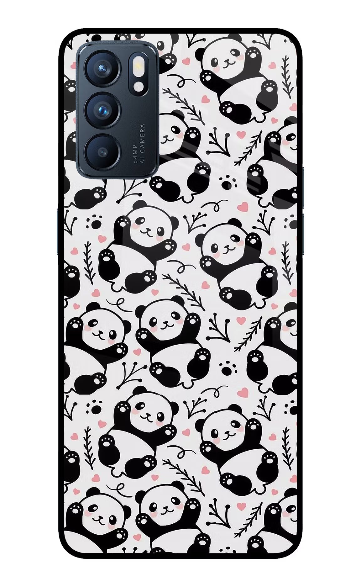 Cute Panda Oppo Reno6 5G Glass Case