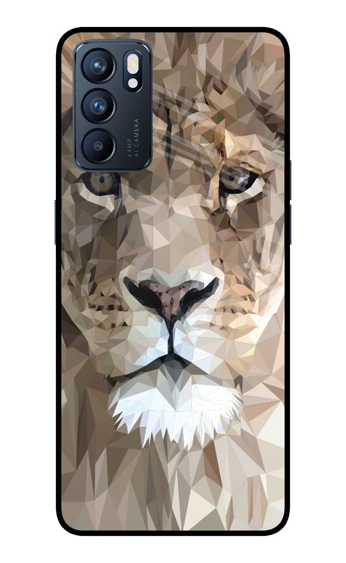 Lion Art Oppo Reno6 5G Glass Case