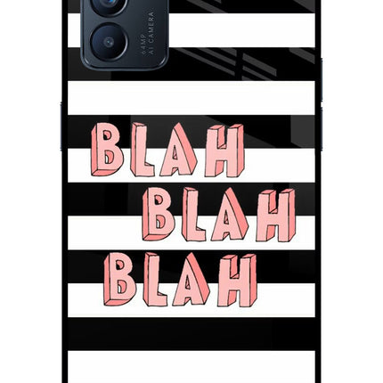 Blah Blah Blah Oppo Reno6 5G Glass Case Back Cover by Casekaro