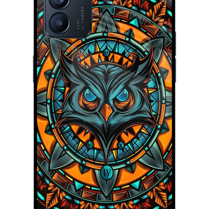 Angry Owl Art Oppo Reno6 5G Glass Case Back Cover by Casekaro