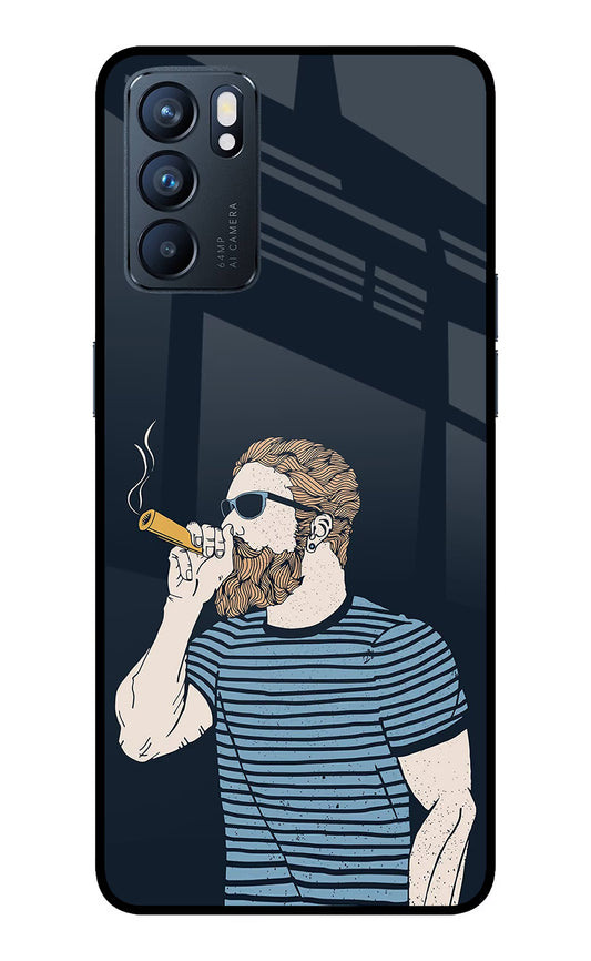 Smoking Oppo Reno6 5G Glass Case