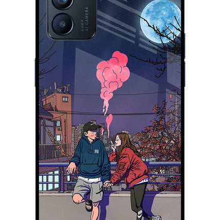 Chilling Couple Oppo Reno6 5G Glass Case Back Cover by Casekaro
