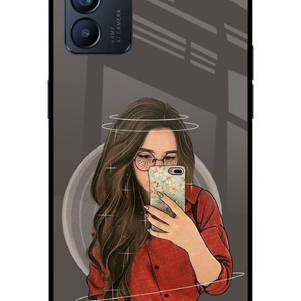 Selfie Queen Oppo Reno6 5G Glass Case Back Cover by Casekaro
