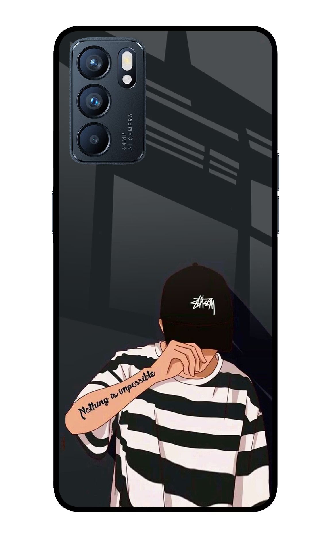 Aesthetic Boy Oppo Reno6 5G Glass Case Back Cover by Casekaro