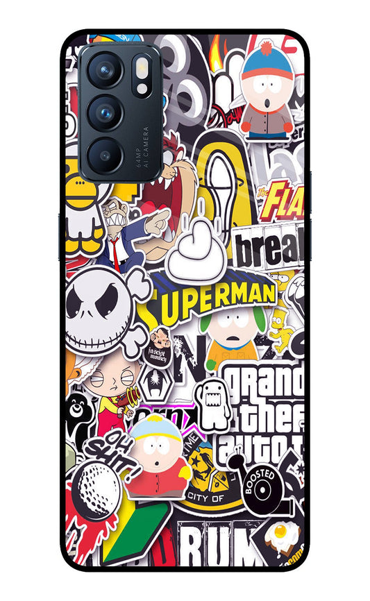 Sticker Bomb Oppo Reno6 5G Glass Case