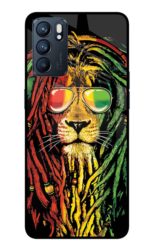 Rasta Lion Oppo Reno6 5G Glass Case