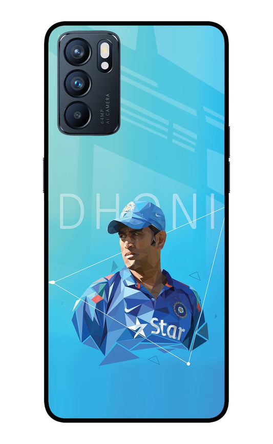 Dhoni Artwork Oppo Reno6 5G Glass Case