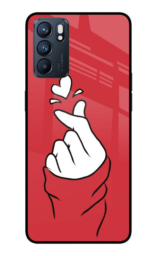 Korean Love Sign Oppo Reno6 5G Glass Case