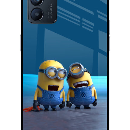 Minion Laughing Oppo Reno6 5G Glass Case Back Cover by Casekaro