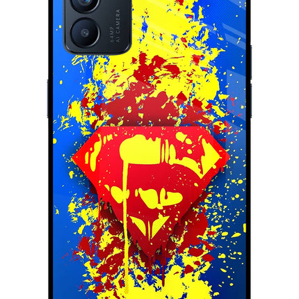 Superman logo Oppo Reno6 5G Glass Case Back Cover by Casekaro