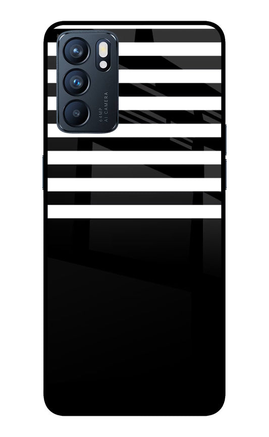 Black and White Print Oppo Reno6 5G Glass Case