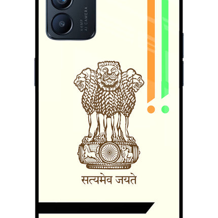 Satyamev Jayate Brown Logo Oppo Reno6 5G Glass Case Back Cover by Casekaro