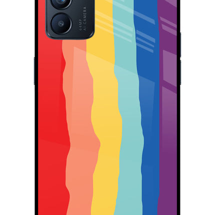 Rainbow Oppo Reno6 5G Glass Case Back Cover by Casekaro