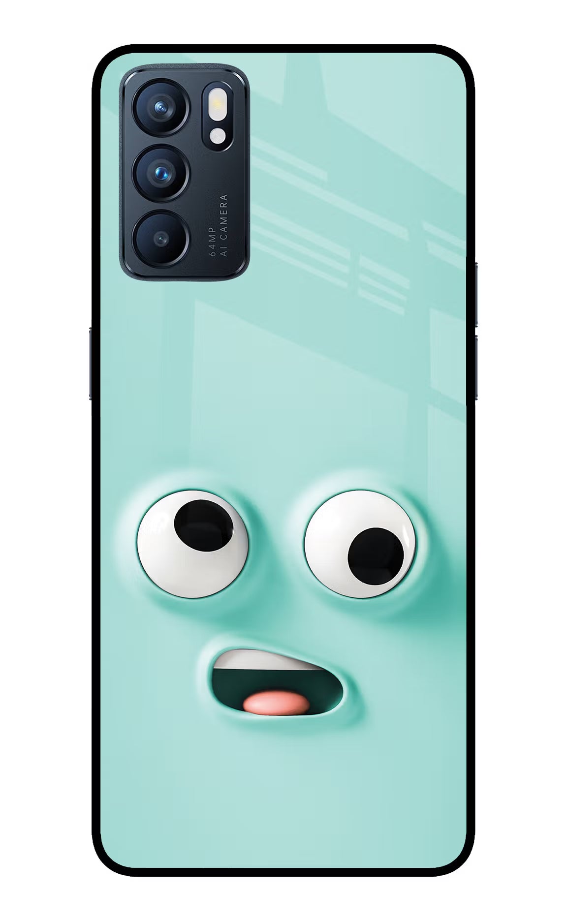 Funny Cartoon Oppo Reno6 5G Glass Case Back Cover by Casekaro