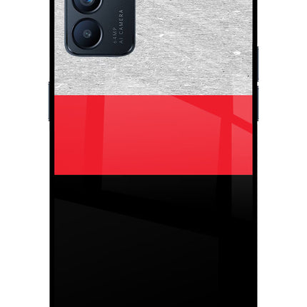 Tri Color Pattern Oppo Reno6 5G Glass Case Back Cover by Casekaro